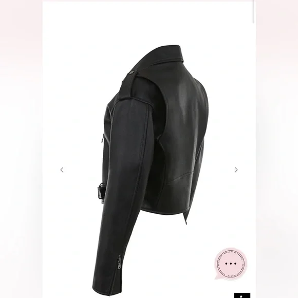 House of CB ‘Lumia’ Black Leather Jacket size Medium - Picture 3 of 17